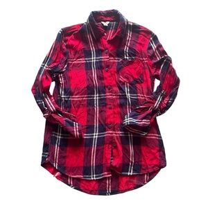 Woolrich Women’s Classic Red Plaid Button Down Shirt, Size Small, Rayon